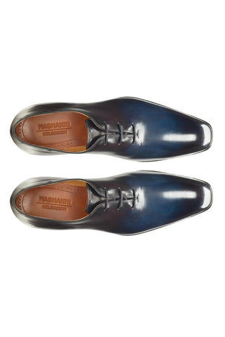 Magnanni Alexander 22972 Navy & Gray Calf-Skin Leather Whole-Cut Oxfords (MAGS1108)-AmbrogioShoes