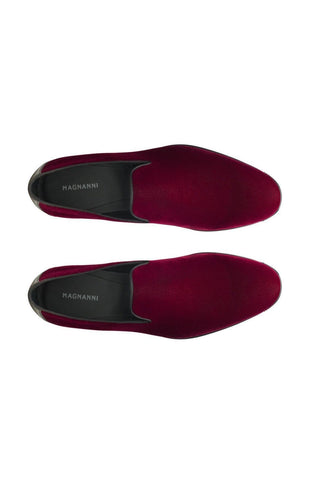 Magnanni Jareth 22334 Burgundy Velvet Formal/Loafers (MAGS1117)-AmbrogioShoes