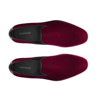 Magnanni Jareth 22334 Men's Shoes Burgundy Velvet Formal/Dress Loafers (MAGS1117)-AmbrogioShoes
