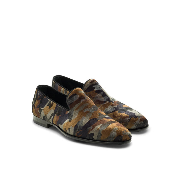 Magnanni Jareth 22334 Men's Shoes Khaki Camo Velvet Formal/Dress Loafers (MAGS1120)-AmbrogioShoes