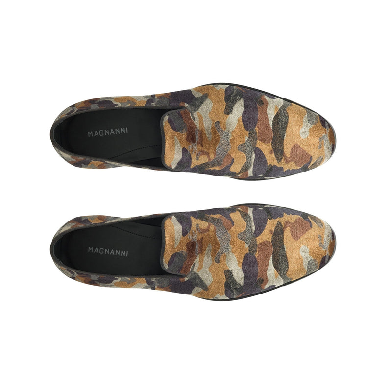 Magnanni Jareth 22334 Men's Shoes Khaki Camo Velvet Formal/Dress Loafers (MAGS1120)-AmbrogioShoes