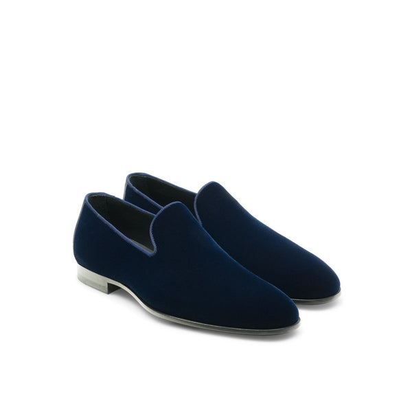Magnanni Jareth 22334 Men's Shoes Navy Velvet Formal/Dress Loafers (MAGS1121)-AmbrogioShoes