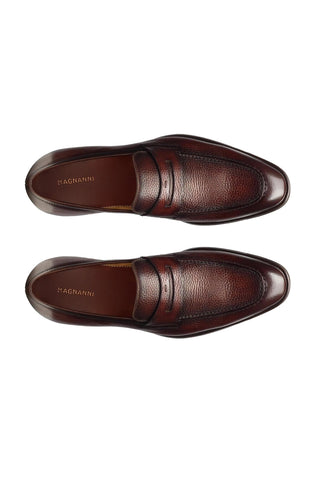 Magnanni Matlin III 24671 Brown Full Grain Leather Casual Penny Loafers (MAGS1109)-AmbrogioShoes