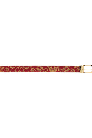 Mauri 0100/35 Men's Exotic Alligator Skin & Gobelins Fabric Belt (MAB1053)-AmbrogioShoes