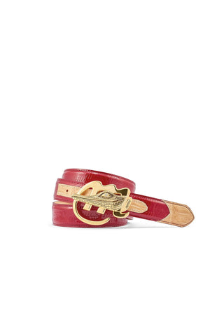 Mauri 0100/35 Men's Exotic Crocodile Skin & Patent Calf-Skin Leather Belt (MAB1047)-AmbrogioShoes