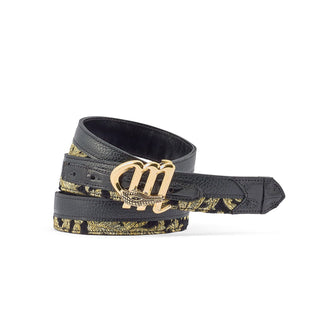 Mauri 0102/35 Men's Crocodile / Didier Fabric Belt (MAB1030) (Special Order)-AmbrogioShoes