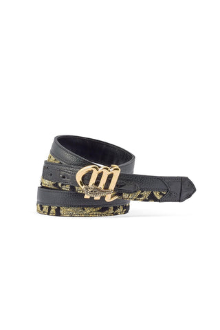 Mauri 0102/35 Men's Crocodile / Didier Fabric Belt (MAB1030)-AmbrogioShoes