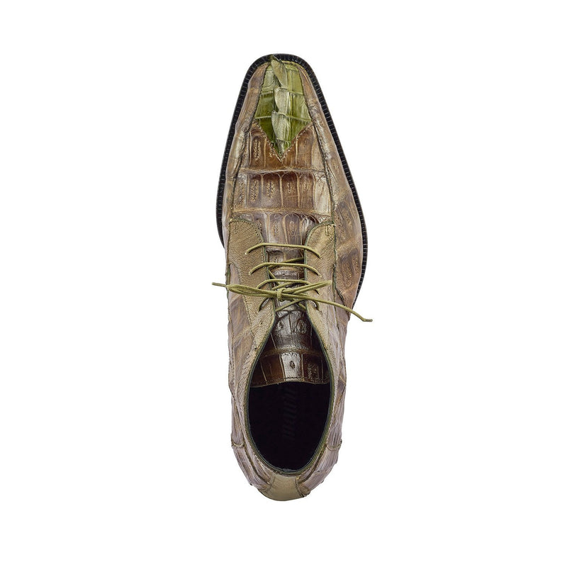 Mauri 3079 Charmer Men's Shoes Money Green Exotic Hornback Tail / Crocodile / Ostrich Leg Eyes Chukka Boots (MA5387)-AmbrogioShoes