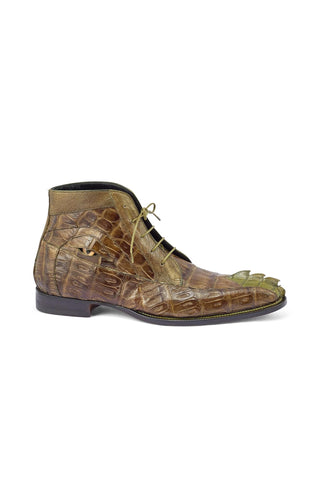 Mauri 3079 Charmer Money Green Exotic Hornback Tail / Crocodile / Ostrich Leg Eyes Chukka Boots (MA5387)-AmbrogioShoes