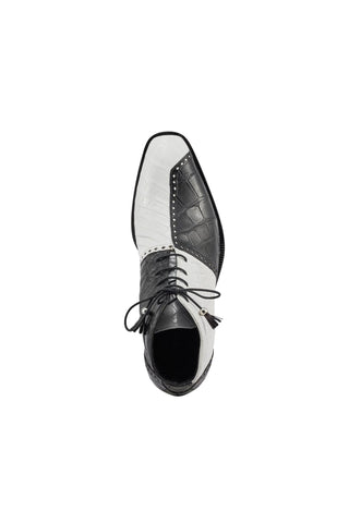 Mauri 3095 Othello Black & White Exotic Alligator Boots (MA5397)-AmbrogioShoes