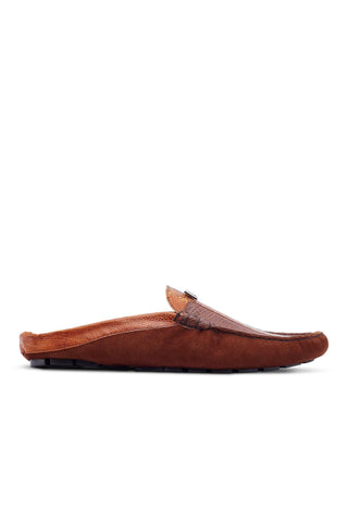 Mauri 3461 Fiesta Exotic Ostrich Skin & Suede Mules (MA5433)-AmbrogioShoes