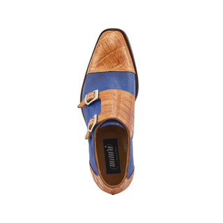 Mauri 4560/2 Madison Men's Shoes Exotic Alligator Skin & Karung Double Monk-Straps (MA5375) (Special Order)-AmbrogioShoes