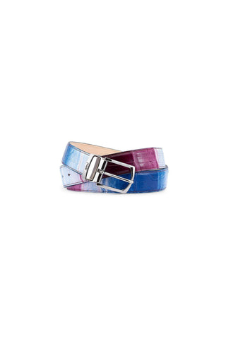 Mauri 4851 0100/35 Men's Exotic Alligator Skin Belt (MAB1049)-AmbrogioShoes