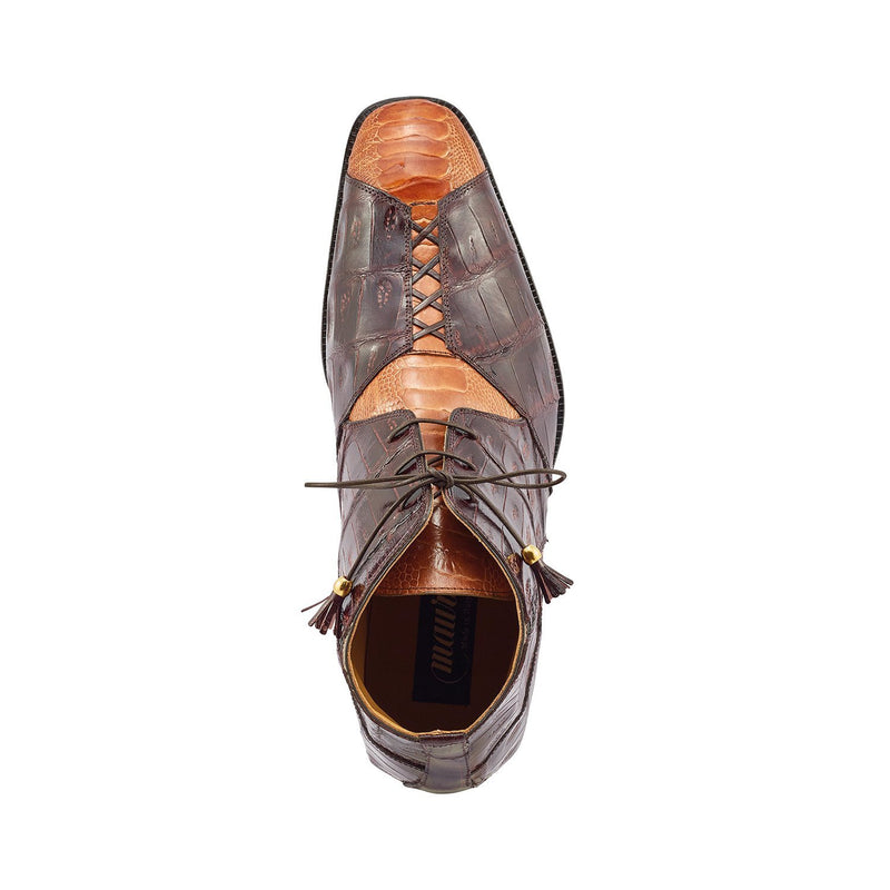 Mauri 4926 Harlem Men's Shoes Corn & Sport Rust Exotic Ostrich Leg / Crocodile Chukka Boots (MA5377) Multi / 8.5 US