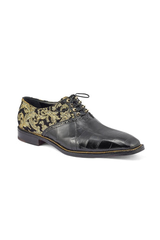 Mauri 4936 Smooth Exotic Alligator & Didier Fabric Oxfords (MA5361)-AmbrogioShoes