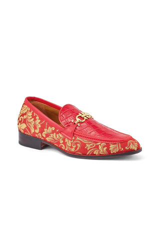 Mauri 4954 Wealth Exotic Alligator Skin / Gobelins Fabric / Calf-Skin Leather Horsebit Loafers (MA5363)-AmbrogioShoes