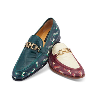 Mauri 4954/1 Wealth Men's Shoes Exotic Alligator Skin / Calf-Skin Leather Horse-Bit Loafers (MA5452) (Special Order)-AmbrogioShoes