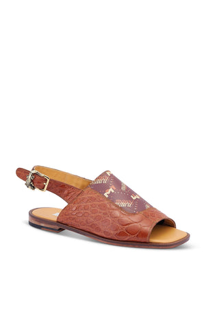 Mauri 5129 Skipper Cognac & Brown Exotic Alligator / Calf-Skin Leather Sandals (MA5453)-AmbrogioShoes