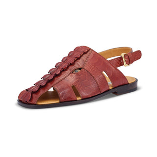 Mauri 5133 Mayhem Men's Shoes Gold Exotic Hornback / Ostrich Leg Eyes Sandals (MA5437) (Special Order)-AmbrogioShoes