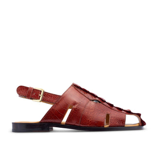 Mauri 5133 Mayhem Men's Shoes Gold Exotic Hornback / Ostrich Leg Eyes Sandals (MA5437) (Special Order)-AmbrogioShoes