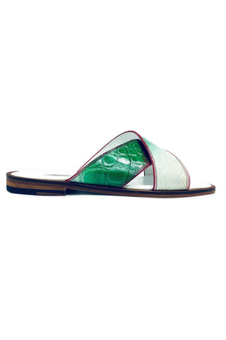 Mauri 5134 Carnival Exotic Alligator Skin Slip-On Sandals (MA5676)-AmbrogioShoes