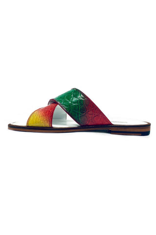 Mauri 5134 Carnival Exotic Alligator Skin Slip-On Sandals (MA5676)-AmbrogioShoes