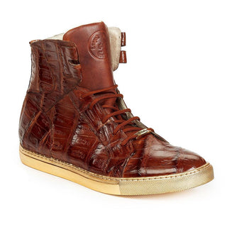 Mauri 6129 Men's Shoes Casual Golden Boy Baby Croc Hand-Painted Brown Sneakers (MA3023)(Speicla Order) (Special Order)-AmbrogioShoes