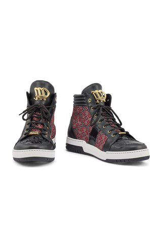 Mauri 8411 Genesis Exotic Crocodile Skim / Time Leather / Matahari Fabric High-Top Sneakers (MA5403)-AmbrogioShoes