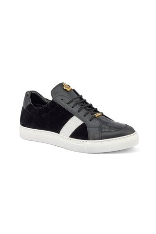 Mauri 8418 Freeze Exotic Crocodile Skin / Nappa Leather / Velvet Embossed Casual Sneakers (MA5357)-AmbrogioShoes