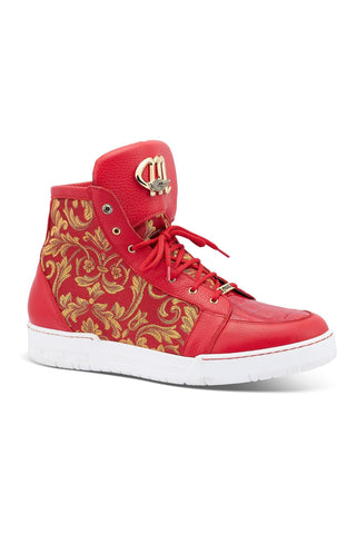 Mauri 8437 Kingpin Exotic Crocodile Skin / Calf-Skin Leather / Gobelins Fabric High top Sneakers (MA5443)-AmbrogioShoes