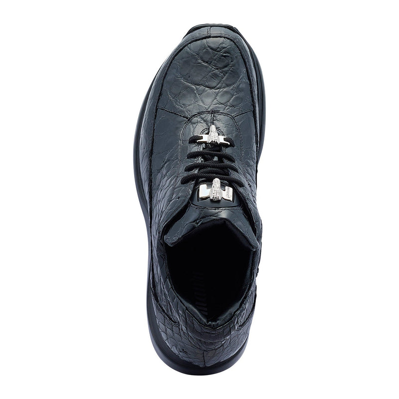Mauri 8900/2 Men's Shoes Black Exotic Alligator Casual Sneakers (MA5421)-AmbrogioShoes