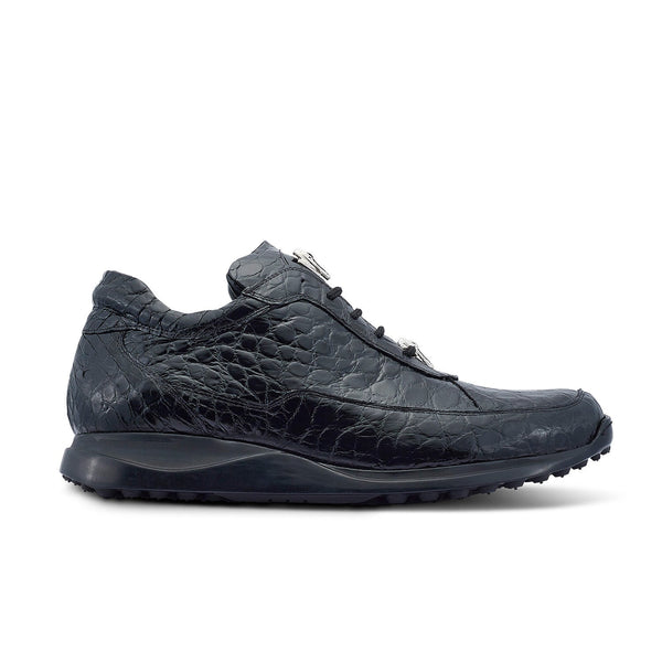 Mauri 8900/2 Men's Shoes Black Exotic Alligator Casual Sneakers (MA5421)-AmbrogioShoes