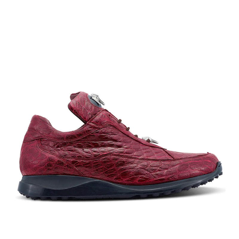 Mauri 8900/2 Bloodshed Men's Shoes Ruby Red Exotic Alligator Casual Sneakers (MA5458)-AmbrogioShoes