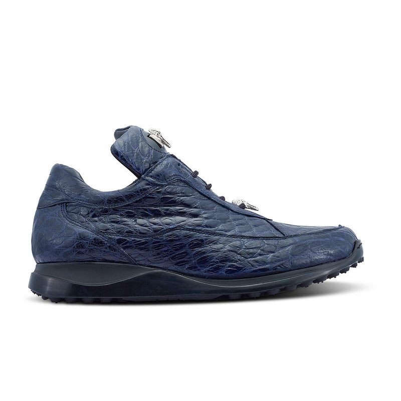Mauri 8900/2 Men's Shoes Wonder Blue Exotic Alligator Casual Sneakers (MA5420)-AmbrogioShoes