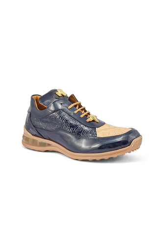 Mauri 8900/2 Bubble Exotic Crocodile Skin & Calf-Skin Patent Sneakers (MA5409)-AmbrogioShoes