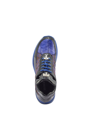 Mauri 8900/2 Bubble Exotic Crocodile Skin / Patent / Matahari Fabric Sneakers (MA5402)-AmbrogioShoes