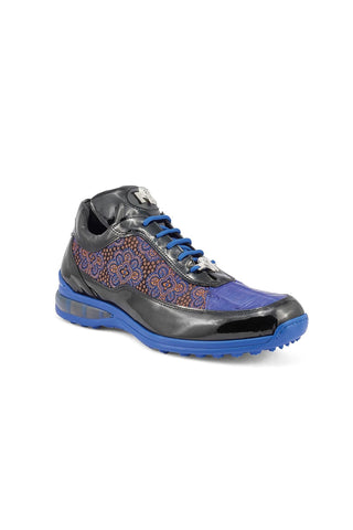 Mauri 8900/2 Bubble Exotic Crocodile Skin / Patent / Matahari Fabric Sneakers (MA5402)-AmbrogioShoes