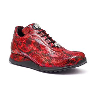 Mauri 8900/2 Serpentor Men's Shoes Red & Black Snake-Skin Casual Sneakers (MA5327)-AmbrogioShoes