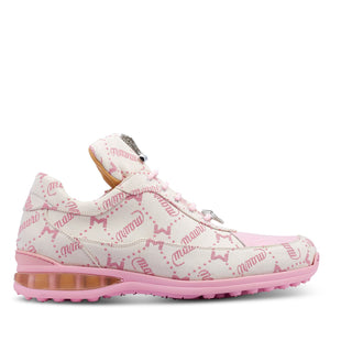 Mauri 8900/8 Overlord Men's Shoes Cream & Taste of Berry Exotic Crocodile / Fabric Casual Sneakers (MA5425) (Special Order)-AmbrogioShoes