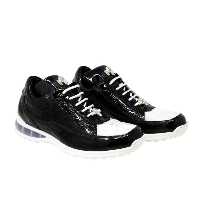 Mauri Bubble Men's Shoes Black and White Multi- Material Casual Sneakers 8900/2 (MA5125)-AmbrogioShoes