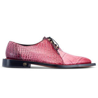Mauri Candyman 4948/2 Men's Shoes Ruby Red Combo Exotic Alligator Oxfords (MA5468) (Special Order)-AmbrogioShoes