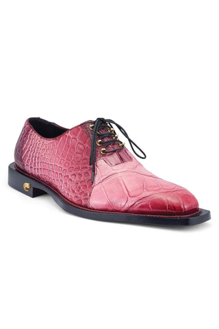 Mauri Candyman 4948/2 Ruby Red Combo Exotic Alligator Oxfords (MA5468)-AmbrogioShoes
