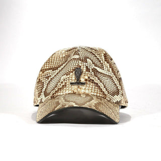 Mauri Cap H65 Men's Beige Exotic Snake-Skin Hat (MAH1016) (Special Order)-AmbrogioShoes