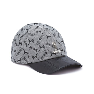 Mauri Cap H65 Men's Black & Gray Ostrich Leg / Fabric Hat (MAH1003) (Special Order)-AmbrogioShoes