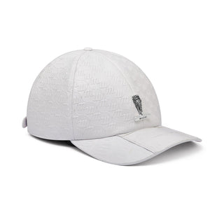 Mauri Cap H65 Men's Wonder White Exotic Crocodile / Nappa Embossed Hat (MAH1010) (Special Order)-AmbrogioShoes