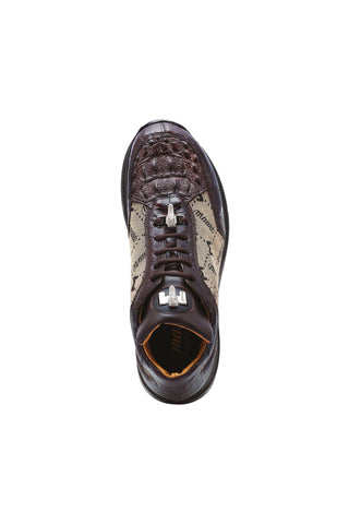 Mauri Carange 8741/2 Ostrich Skin / Hornback Crown / Fabric Sneakers (MA5269)-AmbrogioShoes
