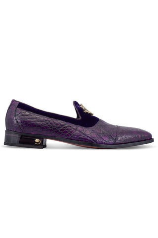 Mauri Count 3215 Exotic Alligator Skin & Velvet Slip-On Loafers (MA5473)-AmbrogioShoes