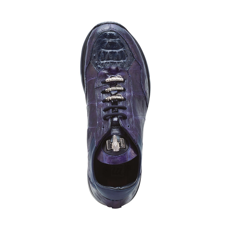 Mauri Everglades M789 Men's Shoes Wonder Blue Exotic Caiman Crocodile / Hornback Crown Sneakers (MA5266)-AmbrogioShoes