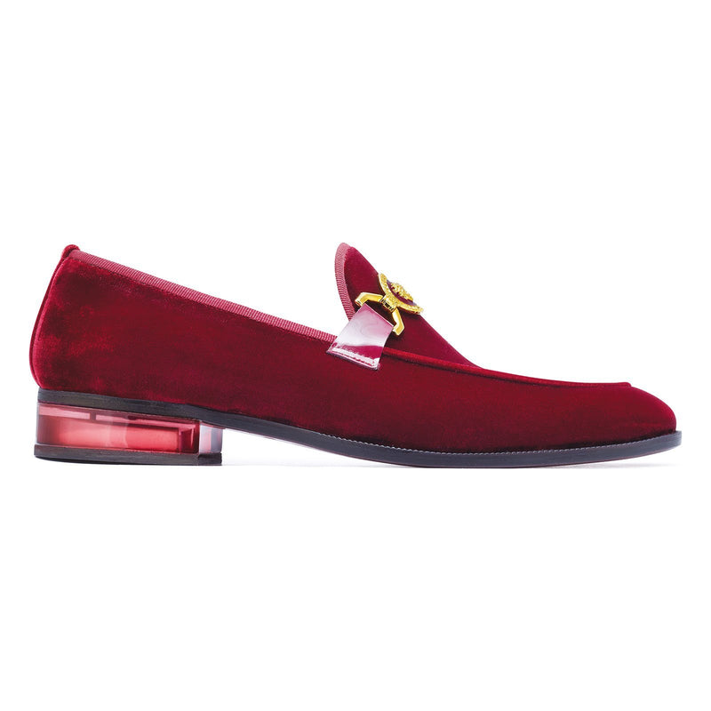 Mauri Floss 4940 Men's Shoes Burgundy Velvet Slip-On Loafers (MA5254)-AmbrogioShoes
