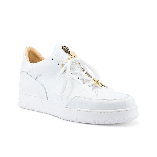 Mauri Ghost 8423 Men's Shoes White Crocodile / Patent & Calf-Skin Leather Casual Sneakers (MA5534)-AmbrogioShoes